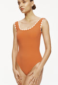 Karla Colletto Lia Round Neck Terracotta/Cream
