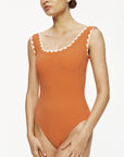 Karla Colletto Lia Round Neck Terracotta/Cream