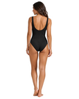 Lola V-Neck One-Piece in Black