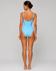 Karla Colletto Maya V-Neck One Piece in Pale Blue