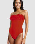 Karla Colletto Tess Bandeau One Piece in Cherry