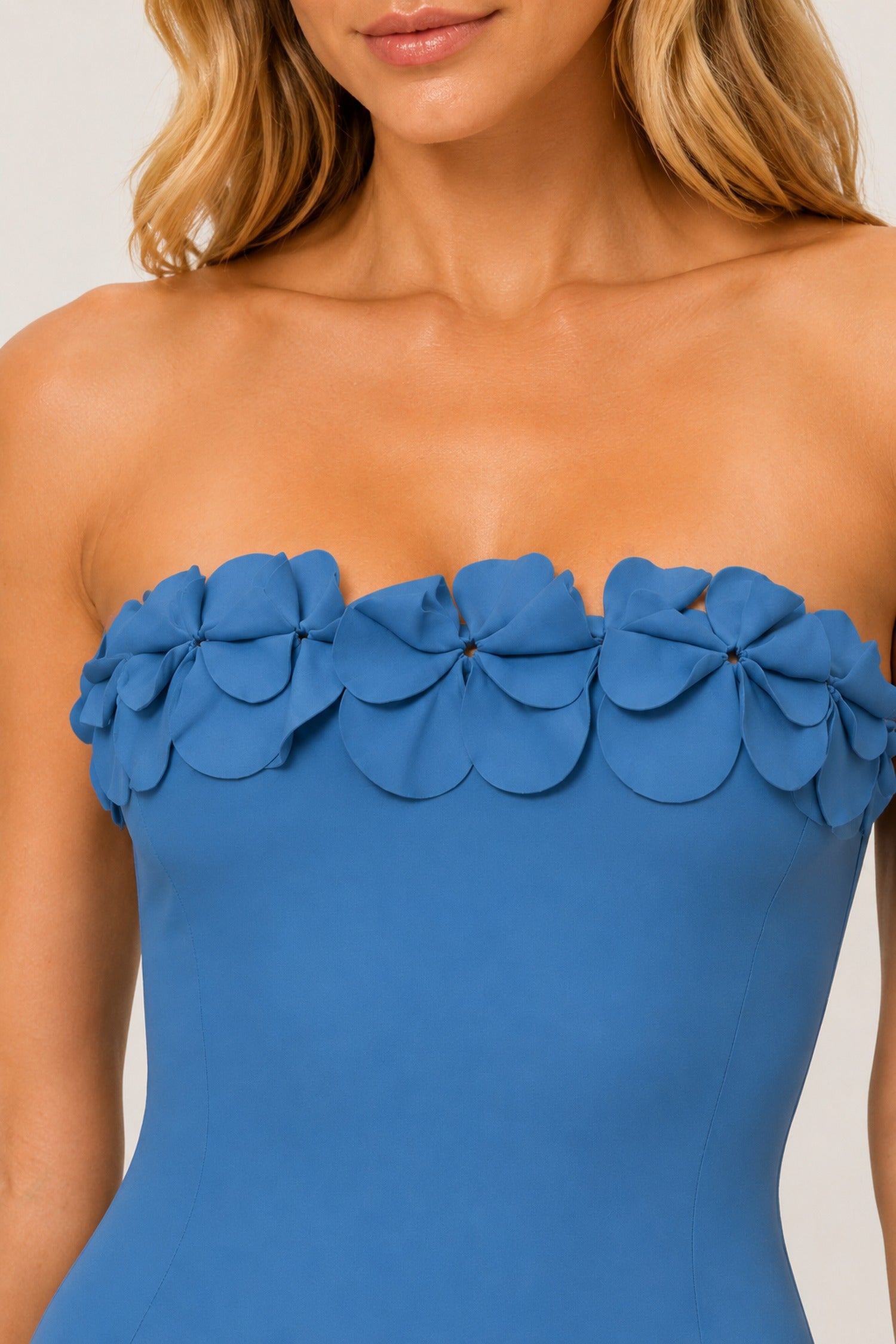 Karla Colletto Tess Bandeau One Piece in Mystic detail view