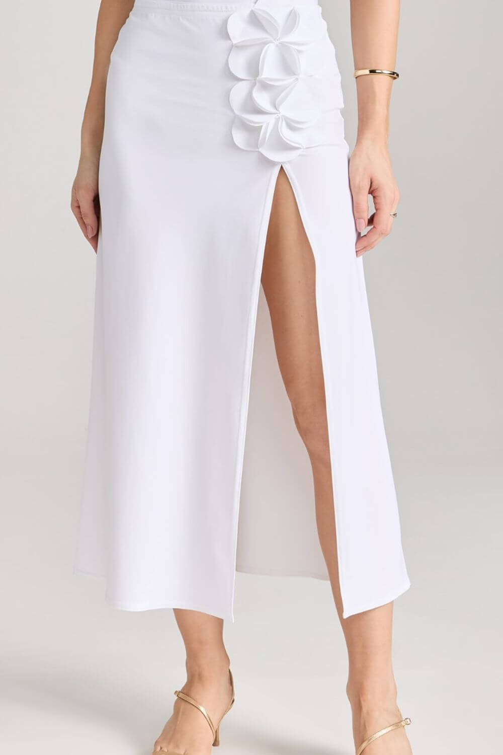 Karla Colletto Tess Long Straight Skirt in White