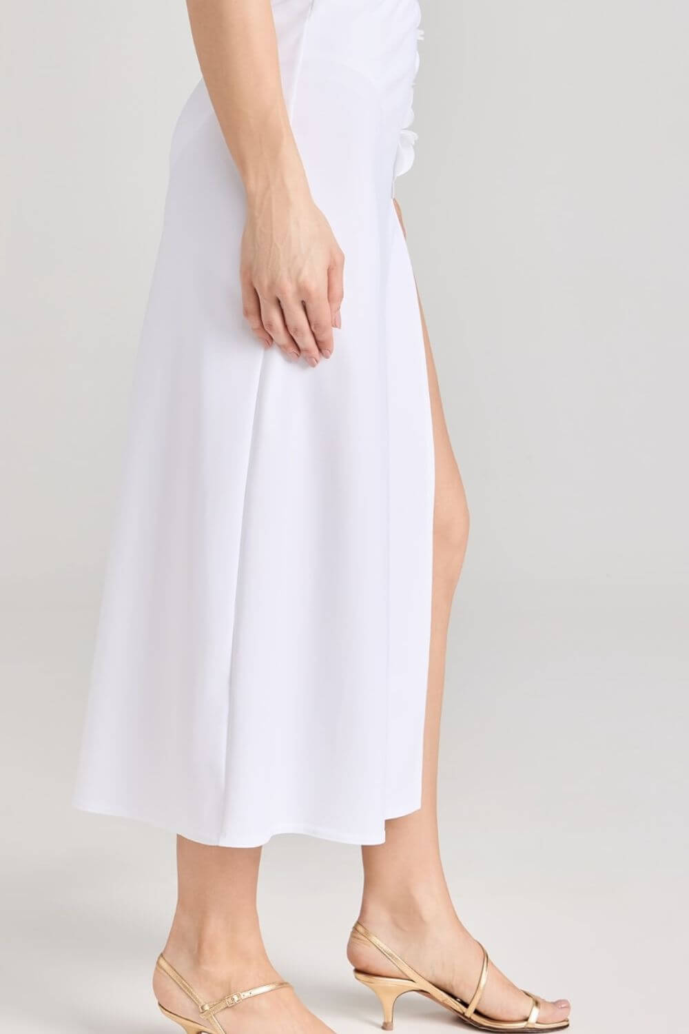 Karla Colletto Tess Long Straight Skirt in White