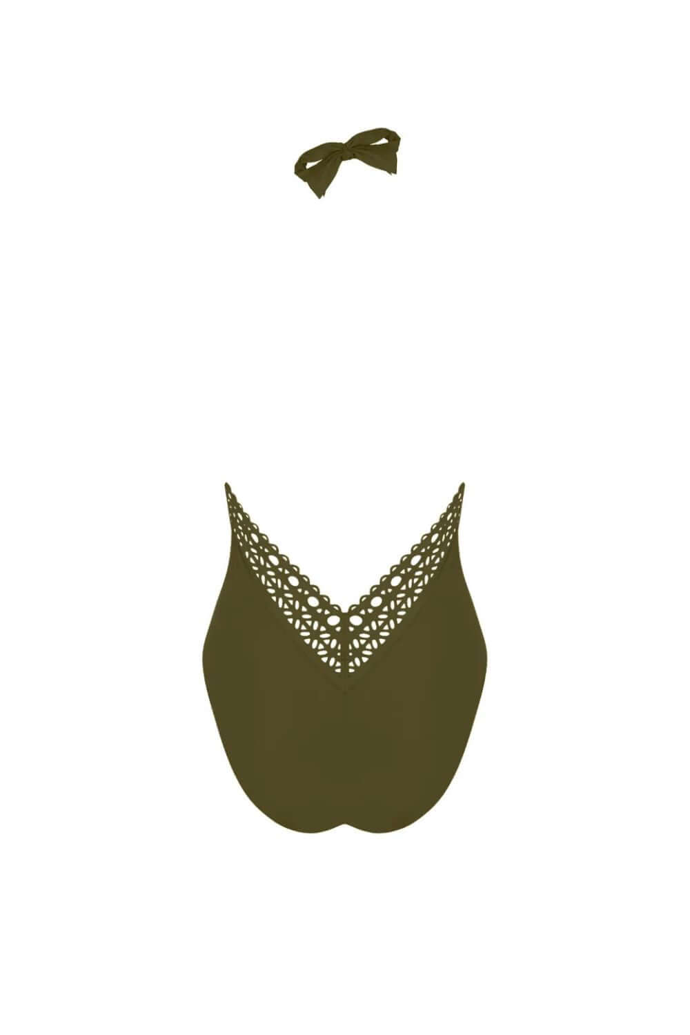 Lise Charmel Ajourage Couture Non Wire Swimsuit Plunging Neckline in Avocado