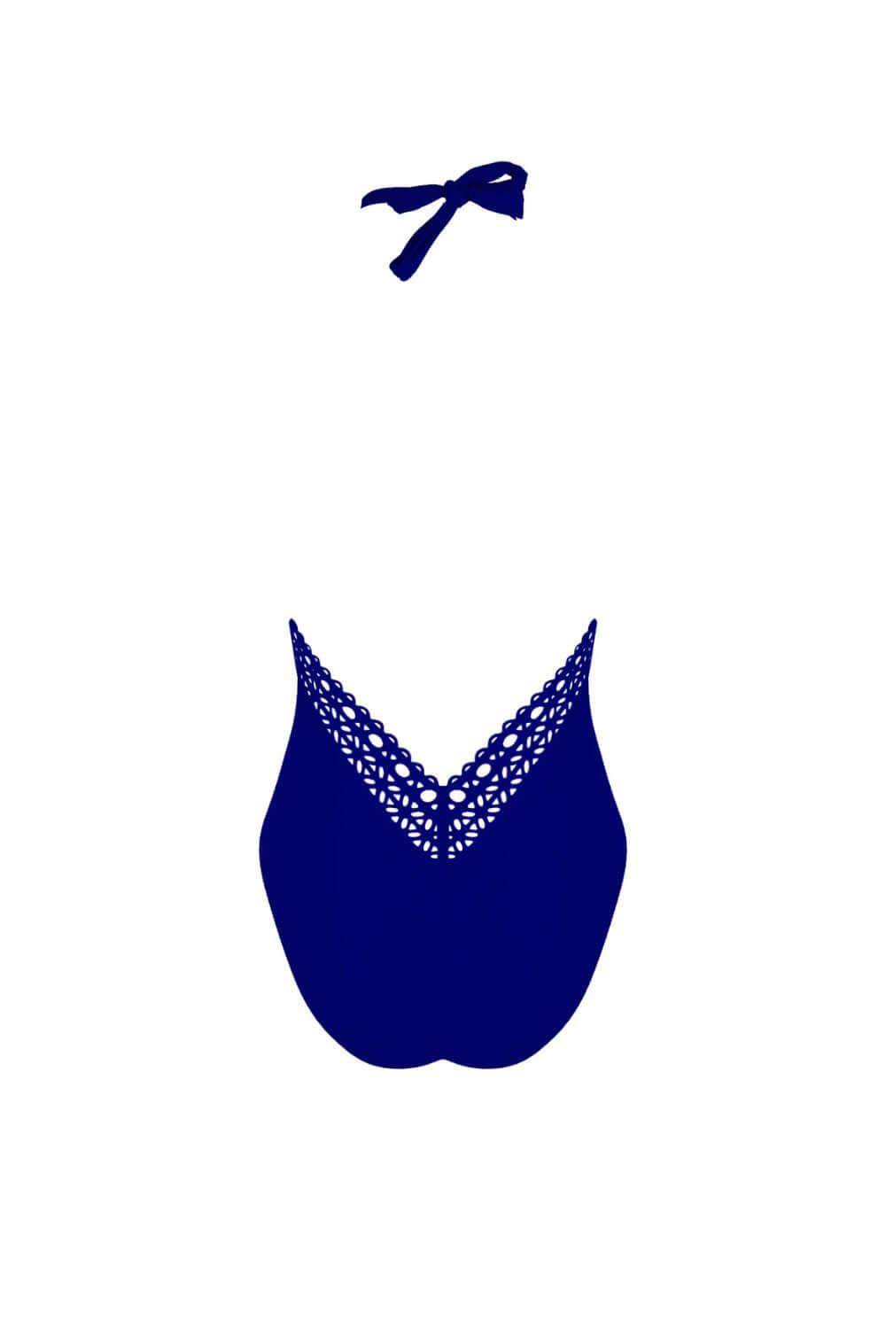 Lise Charmel Ajourage Couture Non Wire Swimsuit Plunging Neckline in Outremer