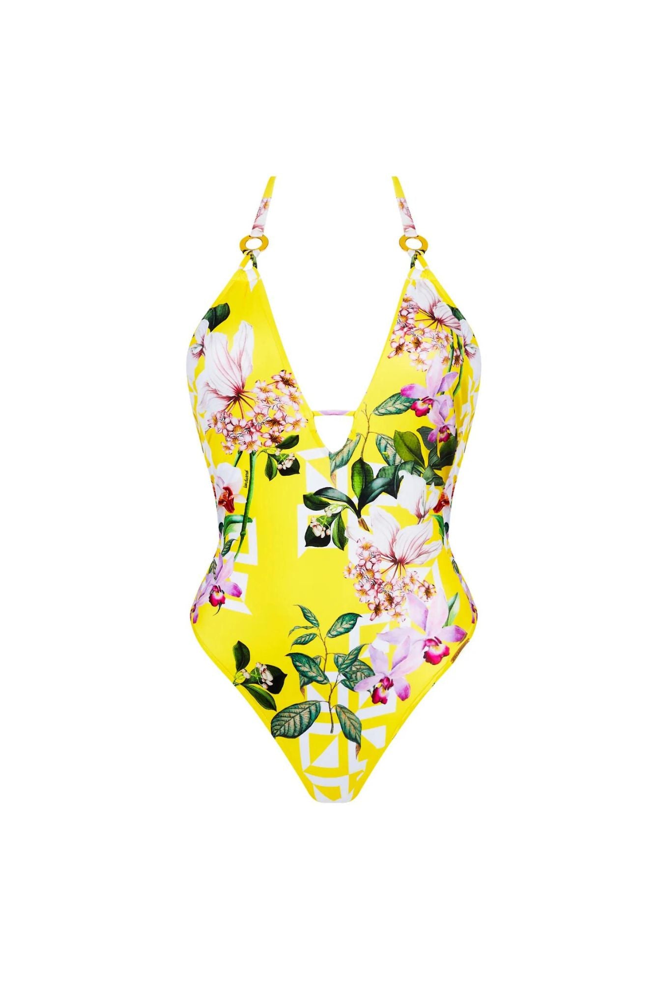 Seduction Halter One-Piece Swimsuit in Soleil Delice