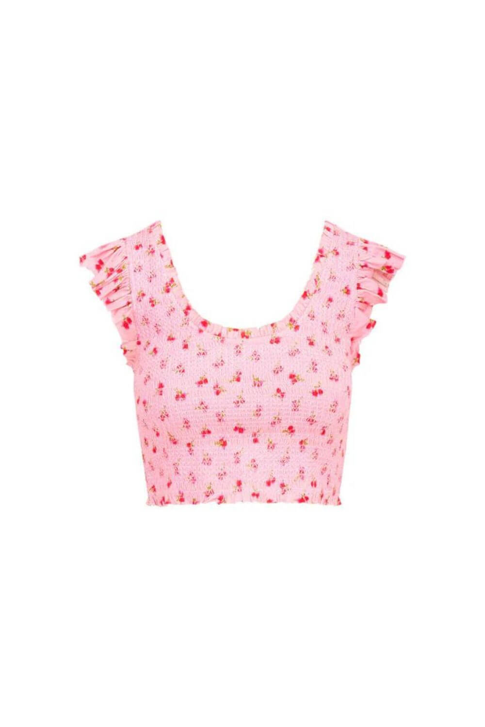 LoveShackFancy Dovi Top in Cherry Pink