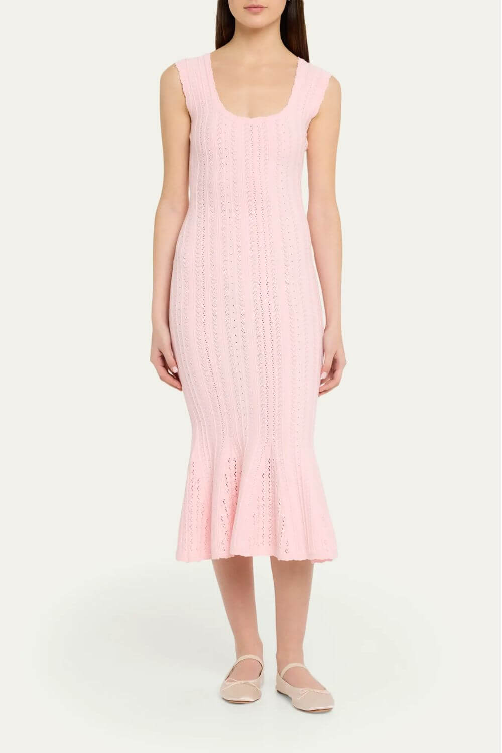 LoveShackFancy Tayleen Dress in Peach Sorbet