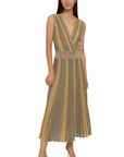 Maison Lurex Gala Sleeveless Wrap Dress