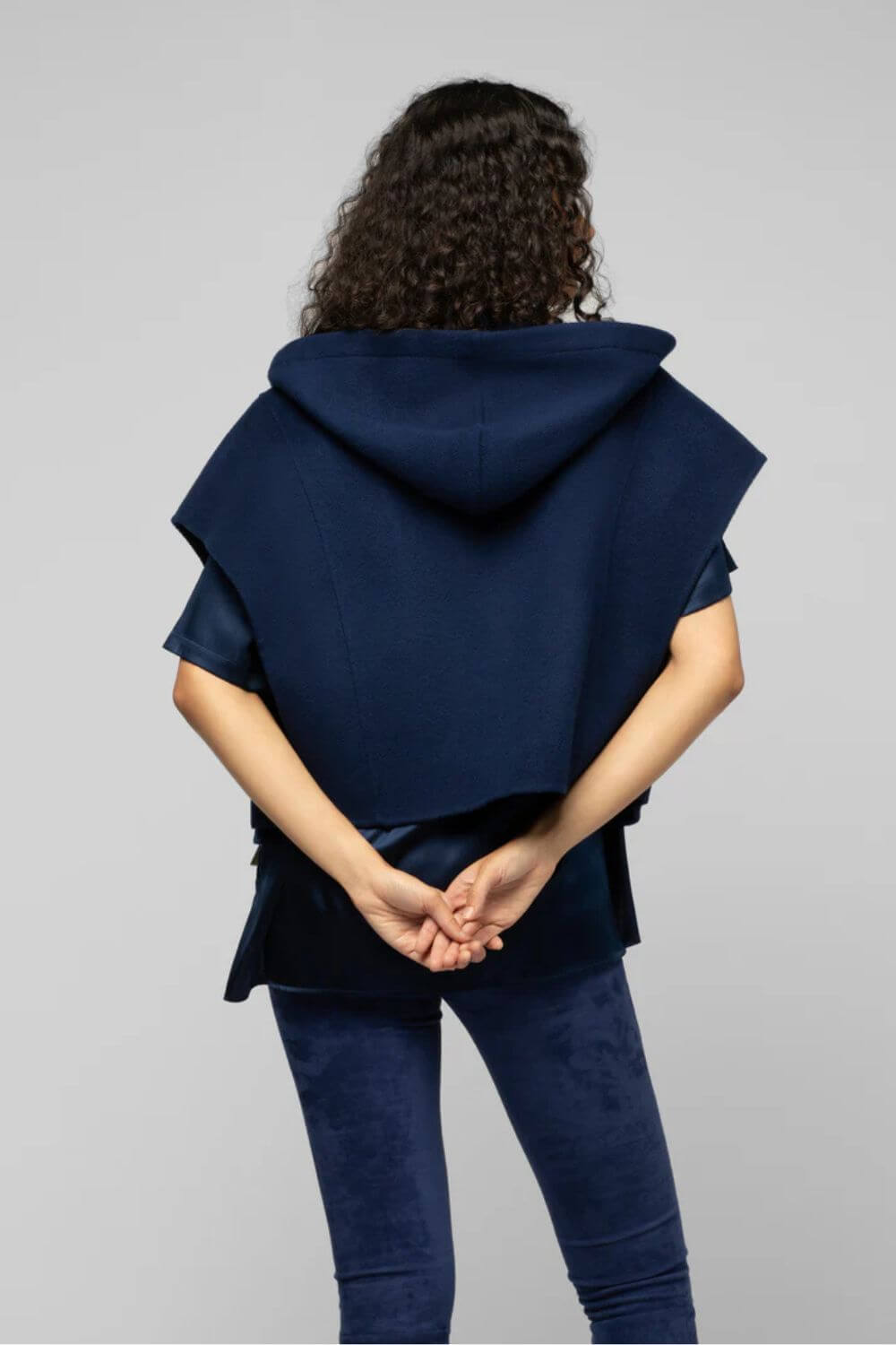 MAX & MOI Navy Cropped Jacket with Hood