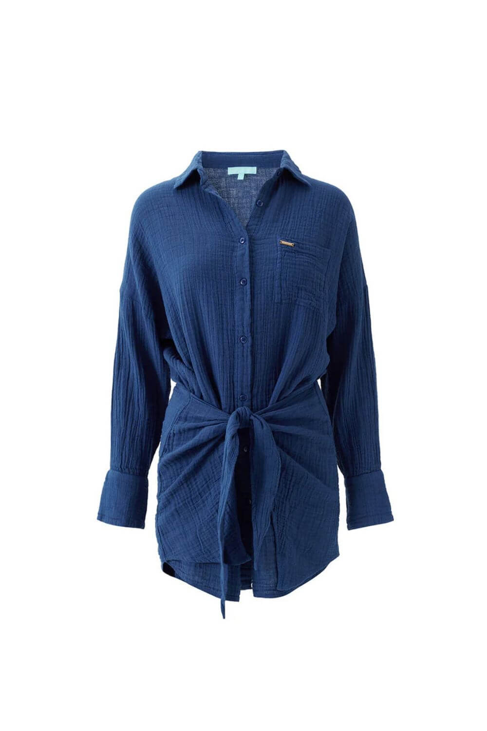 Melissa Odabash Sara Short Shirt Dress in Marine