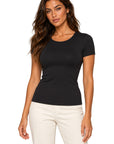 Only Hearts 43946 Black top on Isabel, studio front view