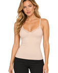 Only Hearts 4917 Parchment top on Margot, studio front view