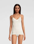 Oscalito Elegance Satin Wool and Silk V-Neck Camisole 