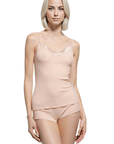 Oscalito Elegance Satin Wool and Silk V-Neck Camisole 
