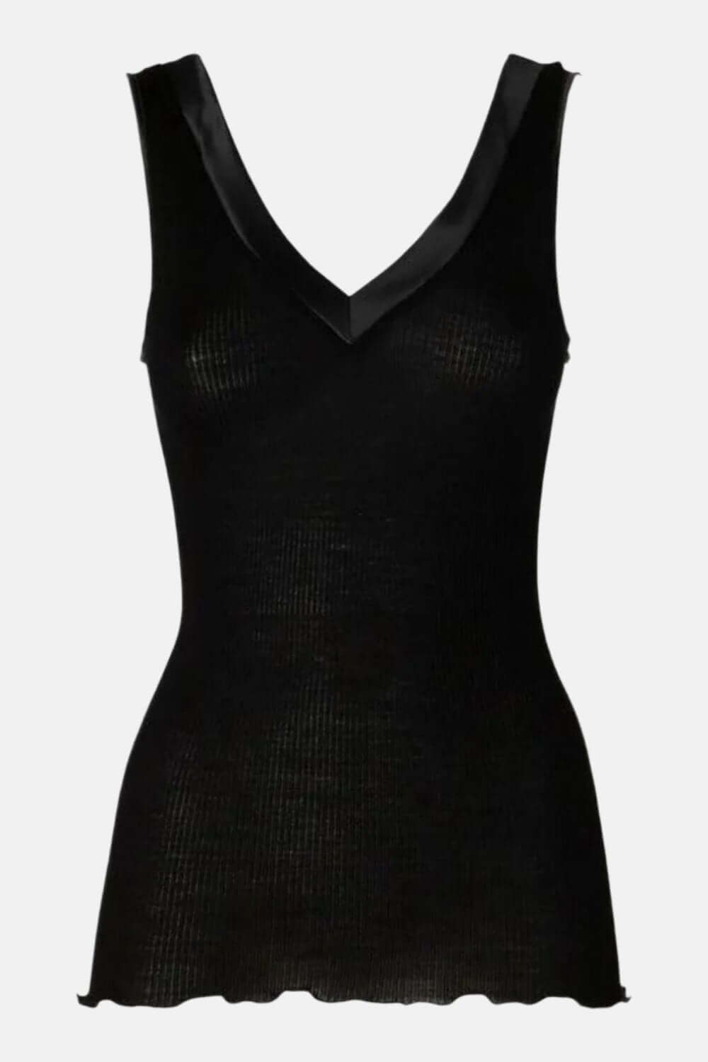 Oscalito Ribbed V-Neck Camisole in Black