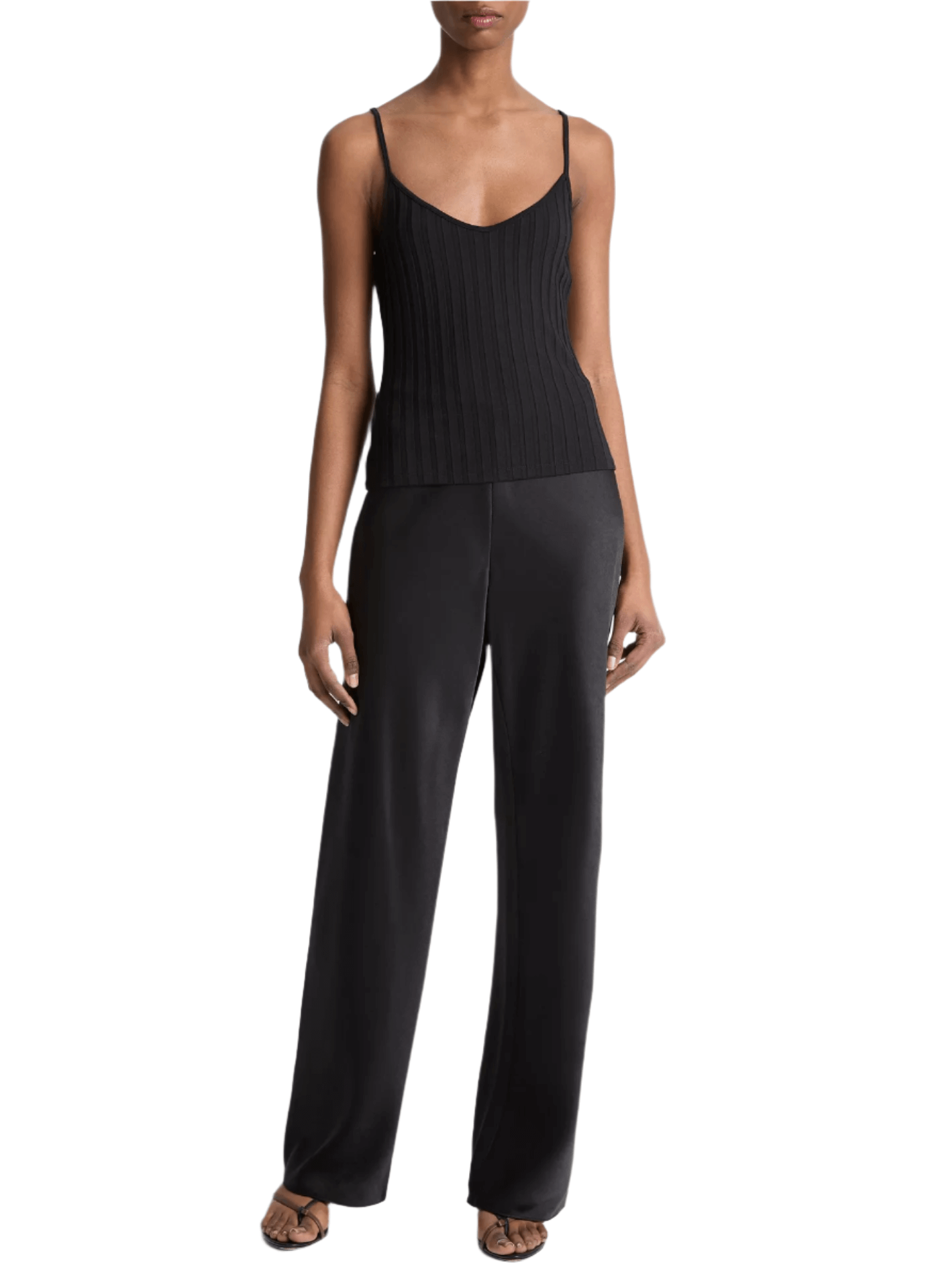 Oscalito Ribbed V-Neck Camisole in Black
