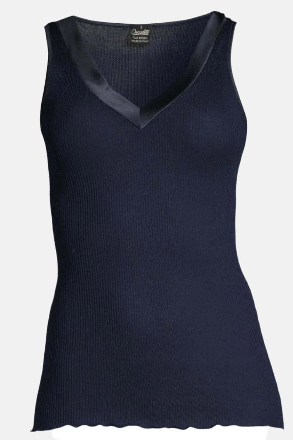 Oscalito Ribbed V-Neck Camisole in Blue