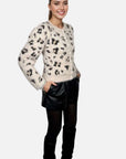 PHO Knit Cardigan with Diamond Appliqué in Unica