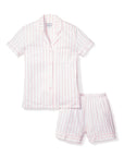 Pima Pajama Short Set in Pink Stripe