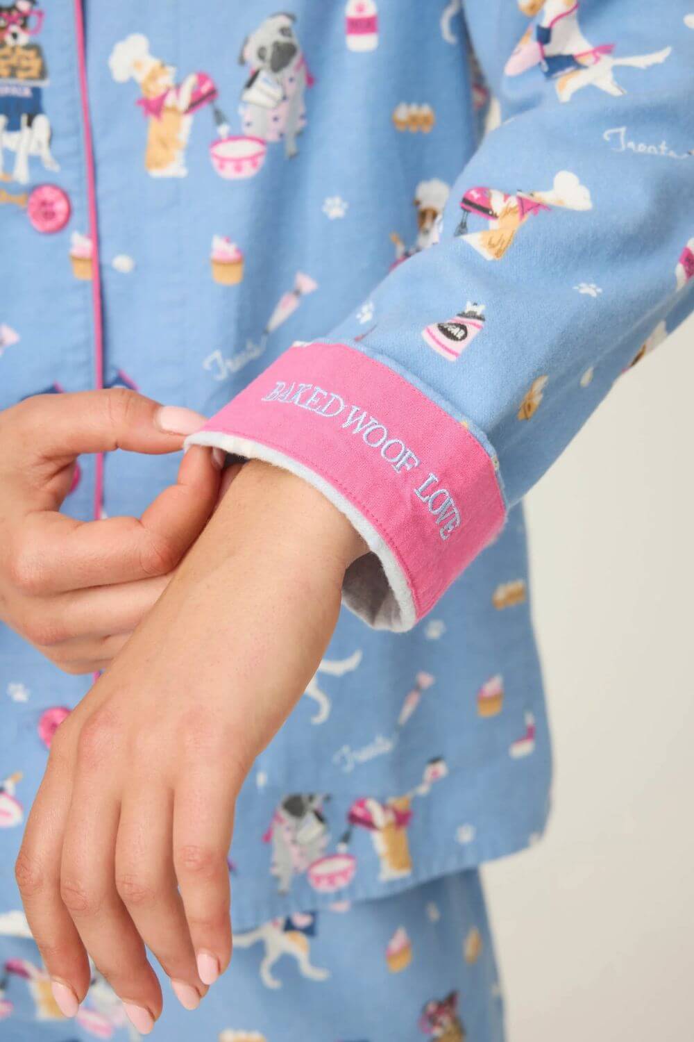 PJ Salvage Baked Woof Love Flannel Long PJ Set