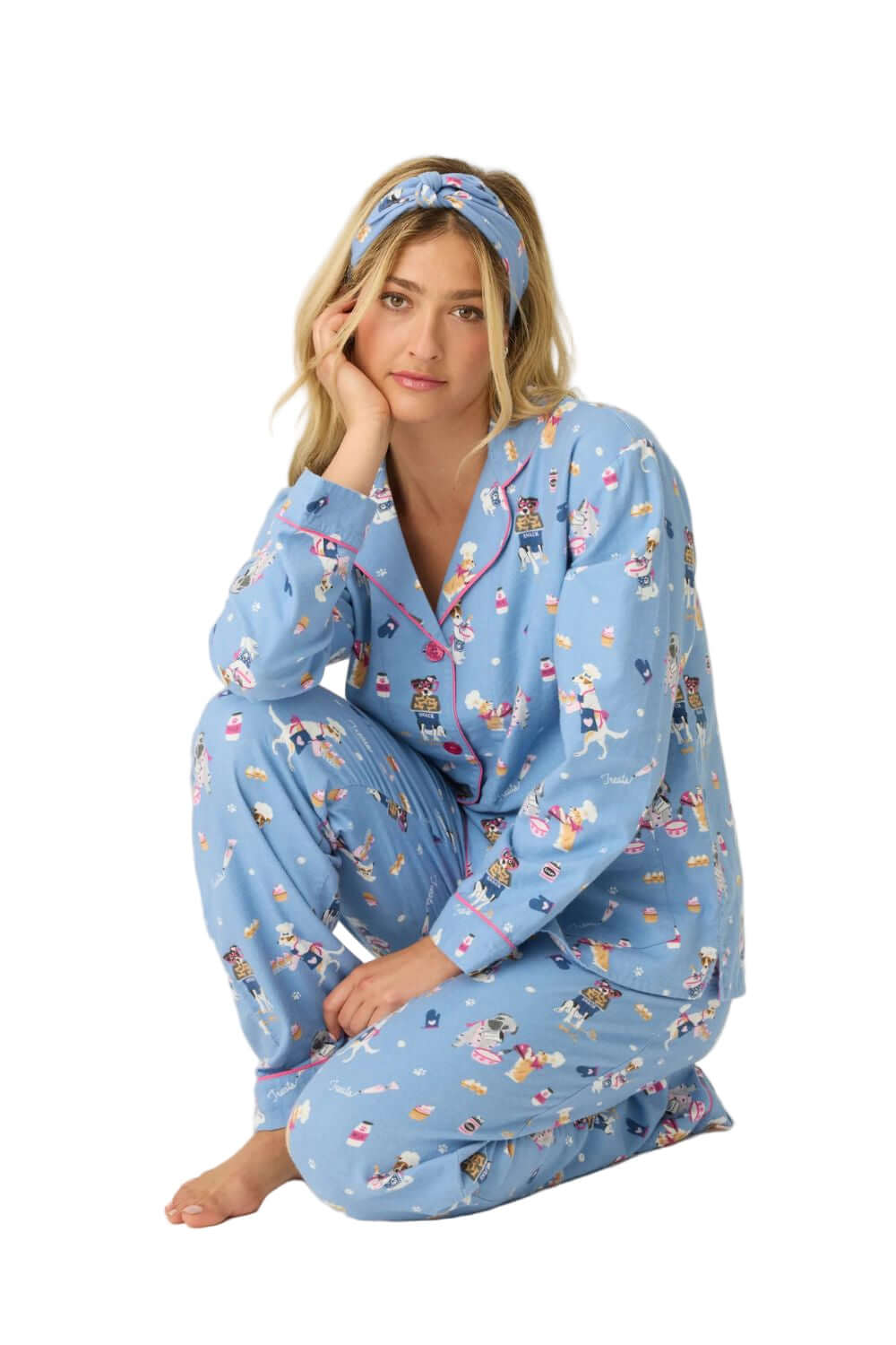 PJ Salvage Baked Woof Love Flannel Long PJ Set