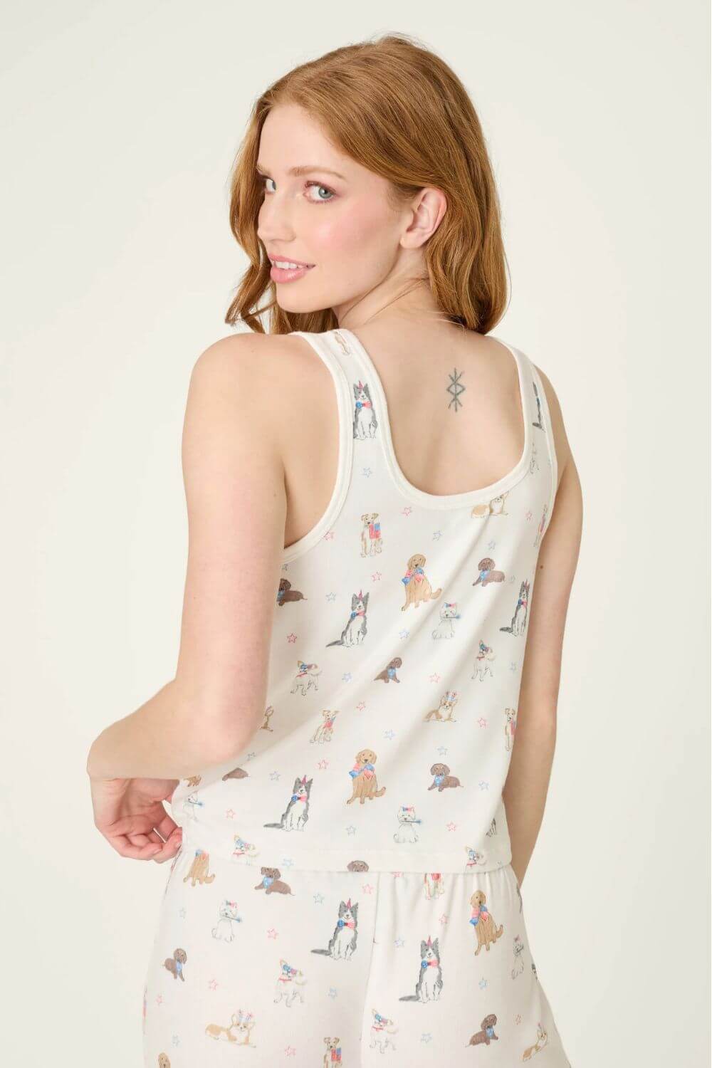 PJ Salvage Red White and Woof Tank and Short Set