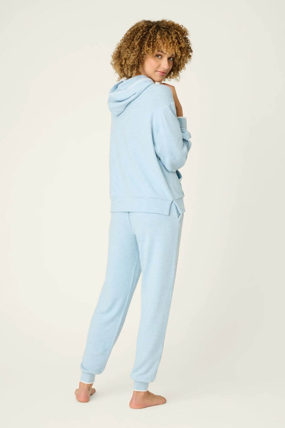 PJ Salvage Western Blooms Jogger and Hoodie Set in Dream Blue