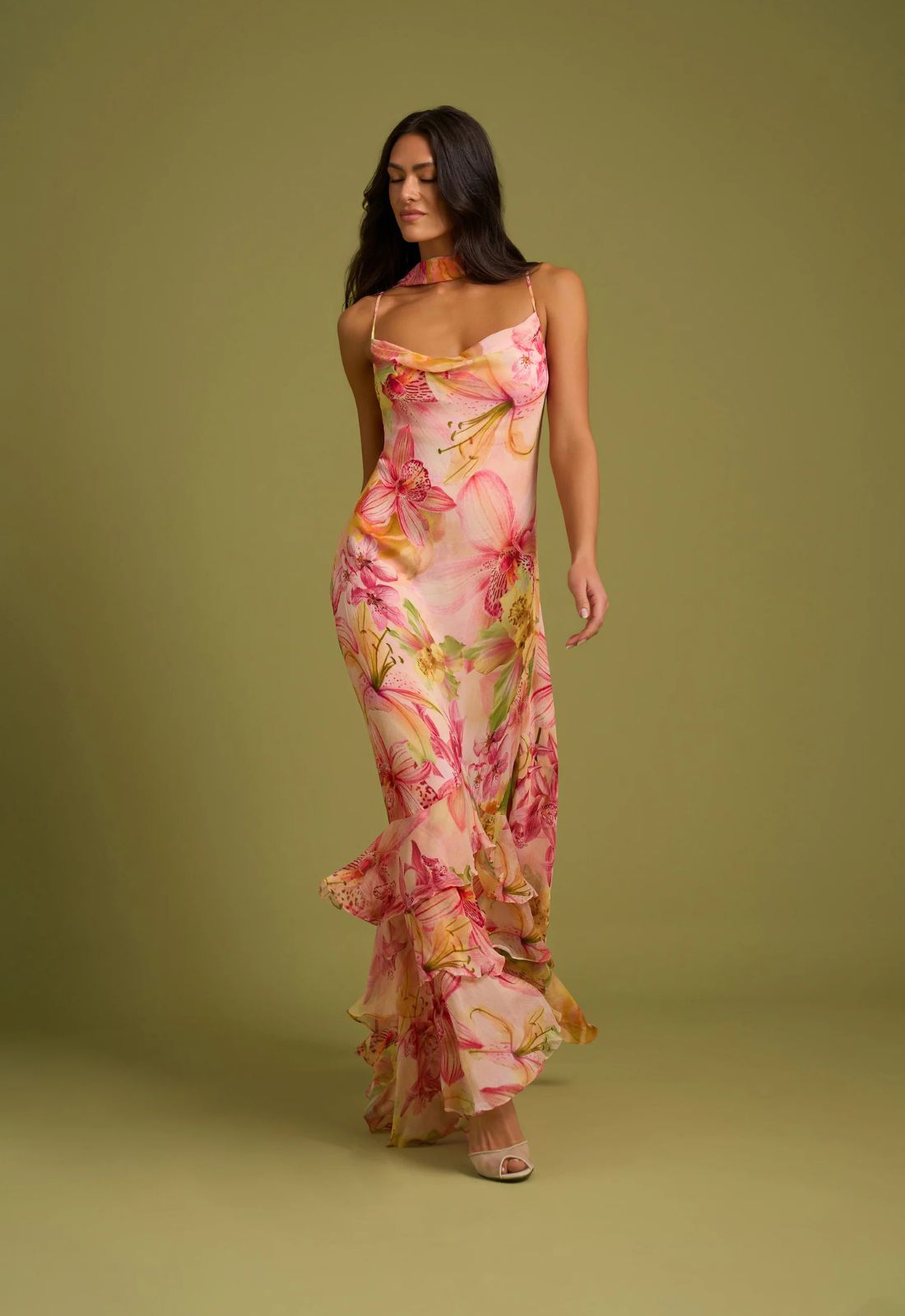 Rococo Sand Nola Cowl Maxi Dress in Pink