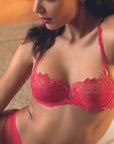 Source Beaute Demi Cup Bra in Hibiscus