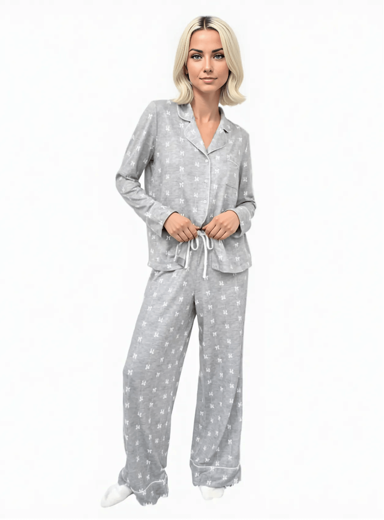Splendid Dotted Bows Long PJ Soft Set