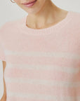 Splendid Emerson Short Sleeve Sweater in Rose Petal/Shell