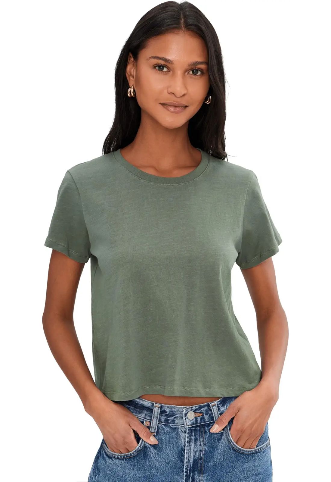 Splendid Louisa Short Sleeve Tee in Eucalyptus