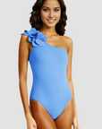 Tess One Shoulder One Piece in Hydrangea