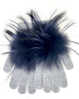 Angora Wool Glove Puff Pom