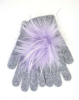 Angora Wool Glove Puff Pom