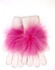 Angora Wool Glove Puff Pom