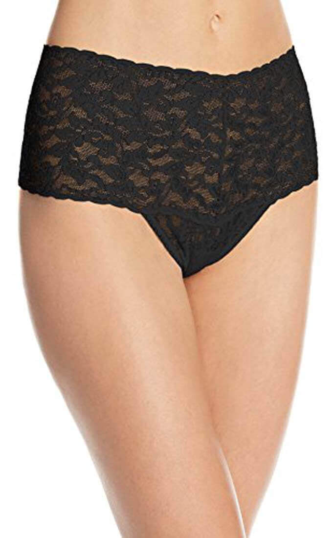 Hanky Panky Retro High-Waisted Thong Color: Black  at Petticoat Lane  Greenwich, CT