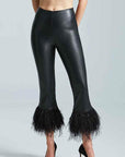 Faux Leather Feather  Crop Flare