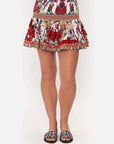 Reign Of Roses Short Shirred Skirt