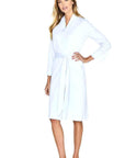 Elle Long Sleeve Robe in Navy/White