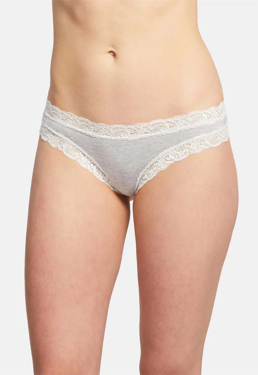 Fleur&#39;t Iconic Thong Color: Heather Grey/Chantilly Size: S at Petticoat Lane  Greenwich, CT