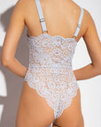 Stella McCartney Lace Flounce Bodysuit Color: Pale Blue Size: S, M, L at Petticoat Lane  Greenwich, CT