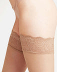 Falke Matt Deluxe 20 DEN Women Stay Ups Color: Black, Powder Size: 8.5-9, 9.5-10 at Petticoat Lane  Greenwich, CT