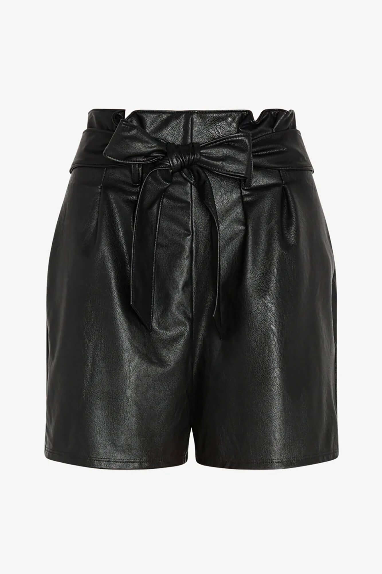 Faux Leather Paperbag Shorts