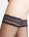 Falke Shelina 12 DEN Women Stay Ups Color: Black Size: 8.5-9 at Petticoat Lane  Greenwich, CT