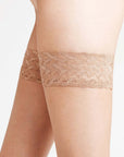 Falke Shelina 12 DEN Women Stay Ups Color: Powder Size: 8.5-9 at Petticoat Lane  Greenwich, CT