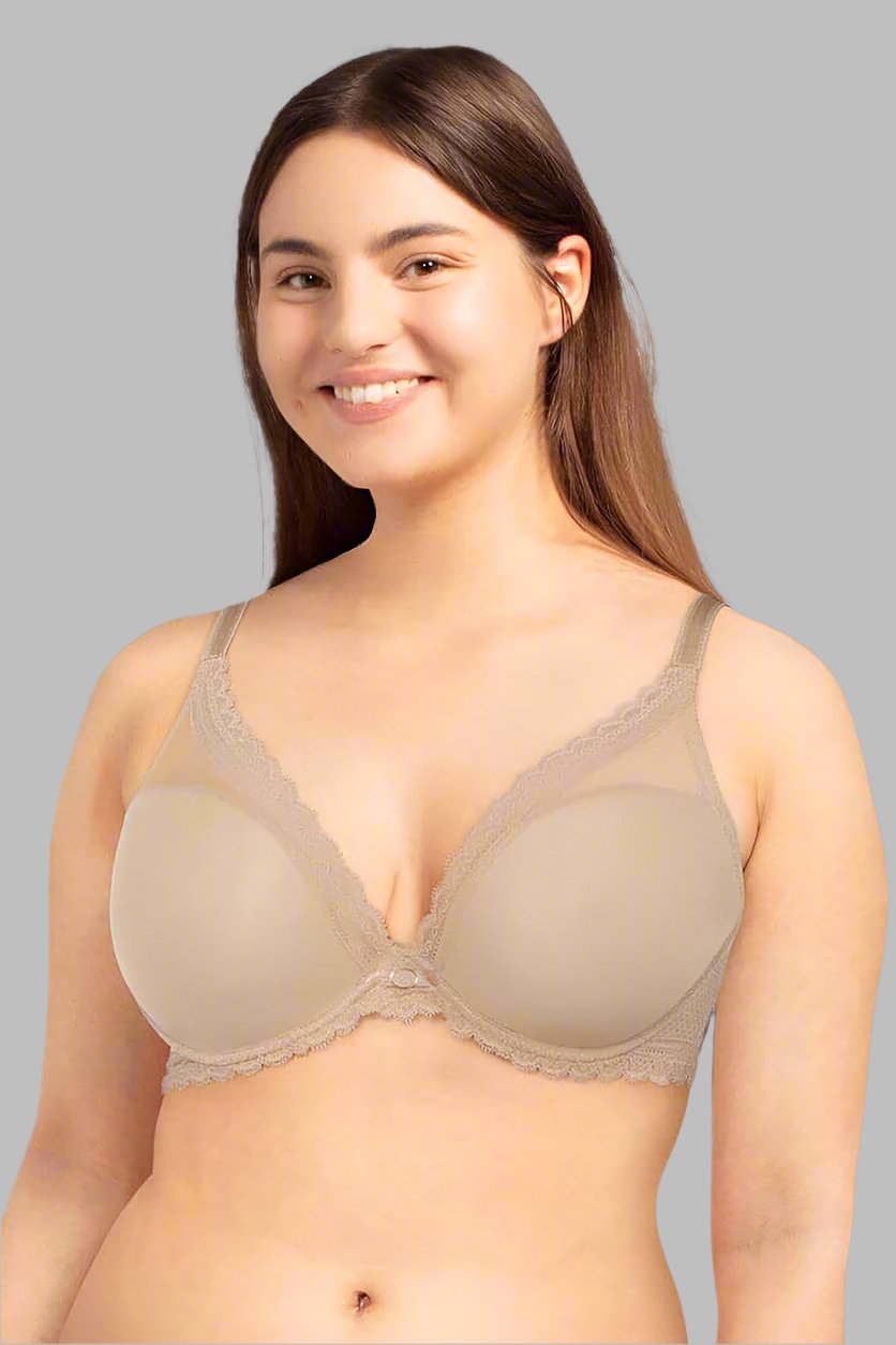 Chantelle Parisian Allure Plunge Bra Color: Nude Size: 30D at Petticoat Lane  Greenwich, CT