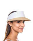 Eric Javits Champ Visor Hat Color: Peanut/White  at Petticoat Lane  Greenwich, CT